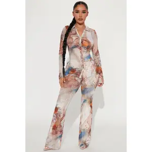 Gisella Pant Set - Sand/combo