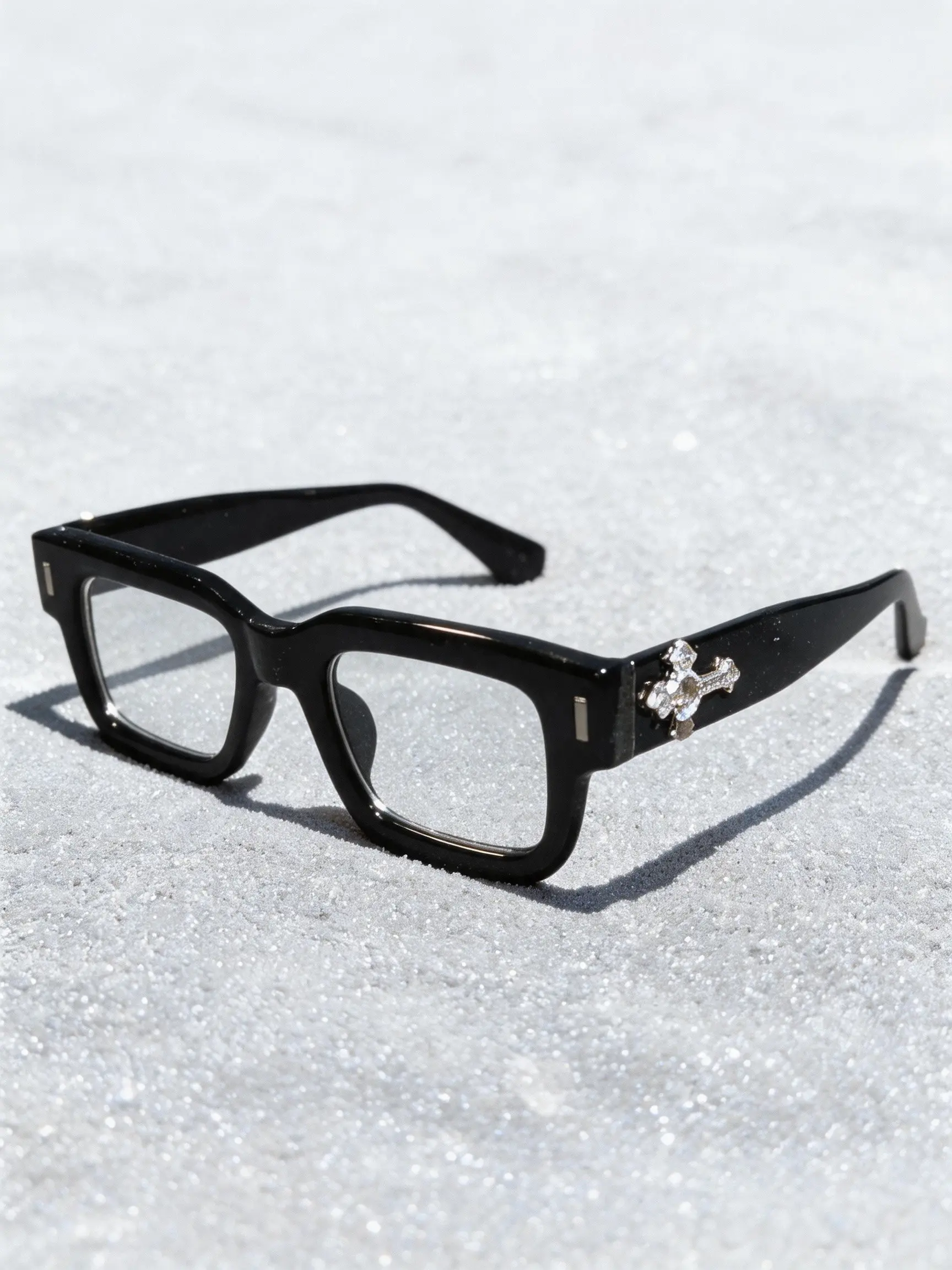 Unisex Rhinestone Cat-Eye Criss Cross Grad Party Sunglasses, Y2K Festival Party Style, PC Material, All-Seasons Wear, Decorative Design for Travel & Beach Parties