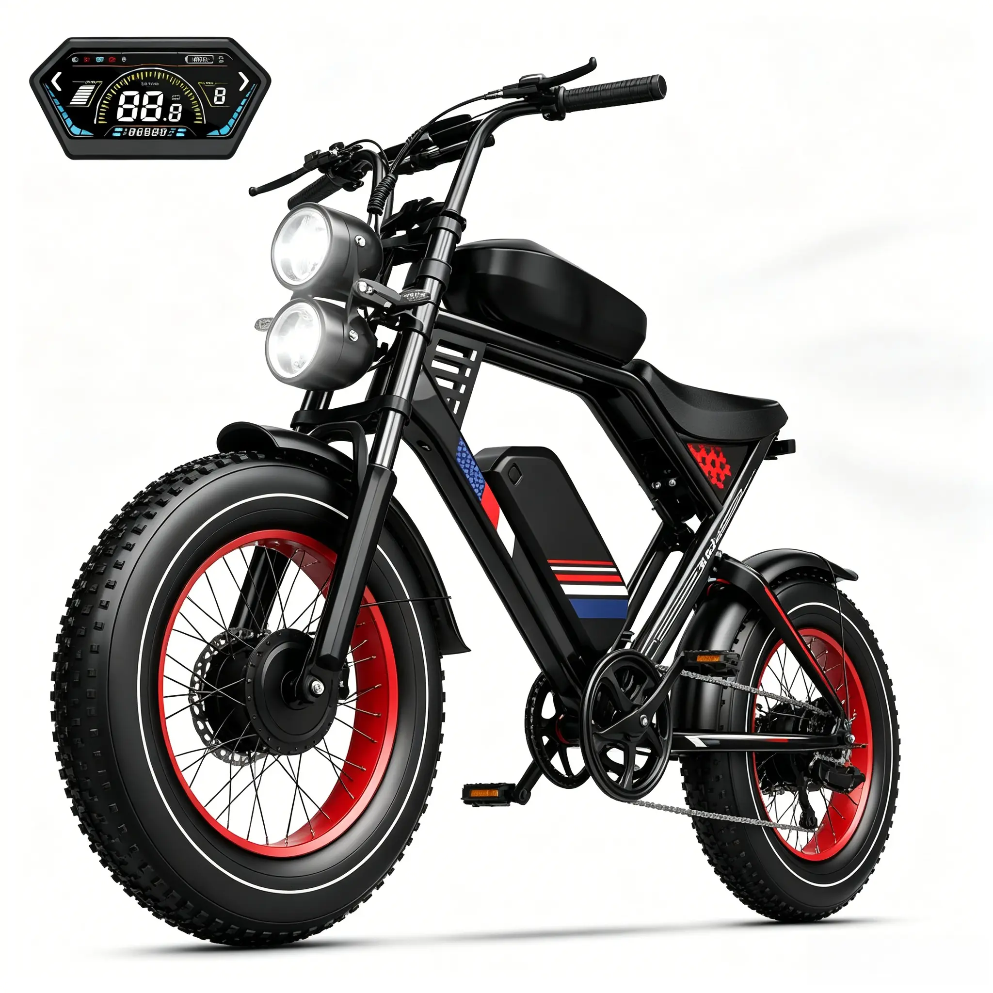 All-Terrain 3000WPeakMotor Electric Bike – 32MPH Range100-200Miles, 48V Removable Battery, Dual Suspension & Fat Tires for Off-Road & City Adventures, Turn Signals & Brake Light for Safety, Perfect for Mountain Trails and All-Terrain Use ebikes g