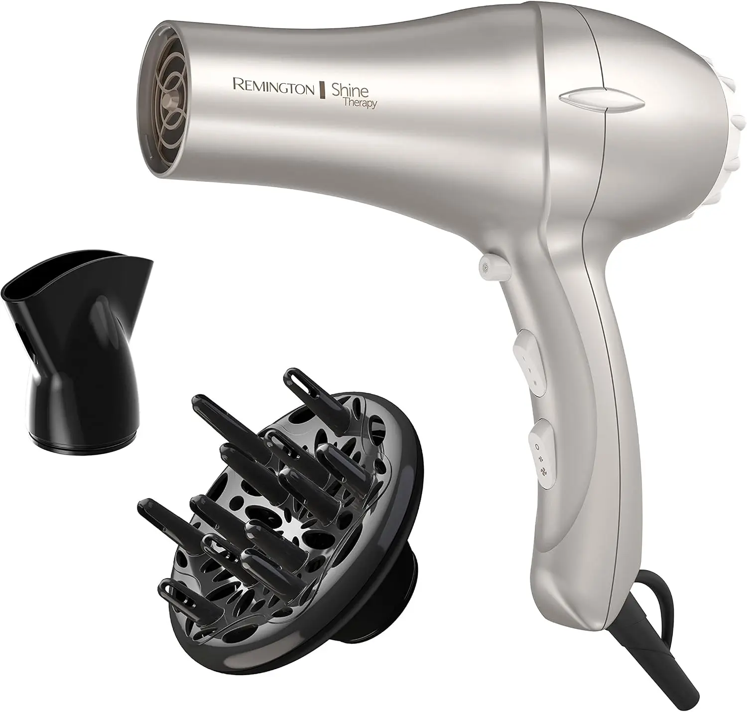 Remington Shine Therapy Hair Dryer with Argan Oil & Keratin, 1875W Ionic Blow Dryer for Frizz Control & Smooth Shine, Ceramic Technology, Lightweight Hair Dryer with Diffuser & Concentrator