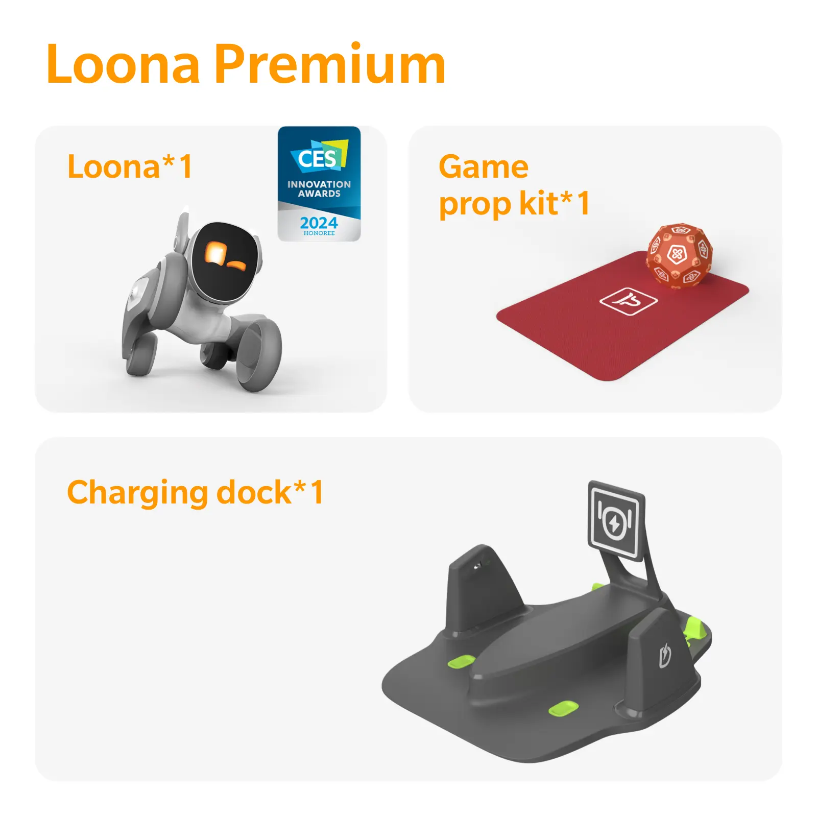Loona The PETBOT & アクセサリーセット Loona Robot Premium Bundle (Charging Dock Included); Companion