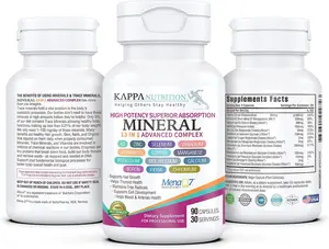 Vitamin K2 Vitamin D3 Zinc Selenium Vanadium Copper Manganese Potassium Molybdenum Calcium Chromium Iodine Boron Mineral 13 in 1 Advanced Complex 90 Capsules for Bone Health Immune Support and Daily Vitality Formula