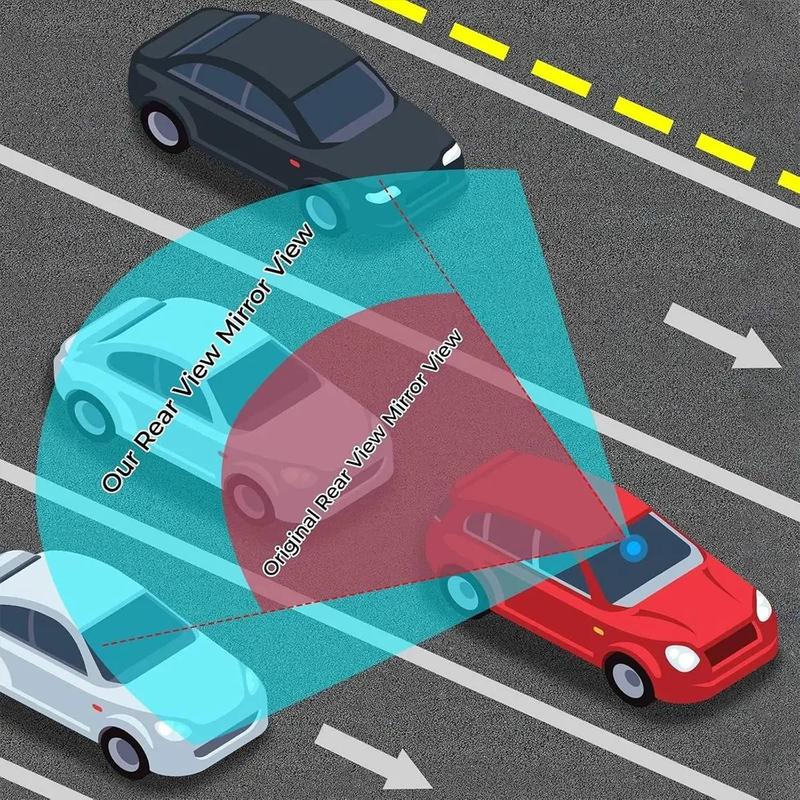 Universal Panoramic Anti-Glare Rear View Mirror - Wide Angle Clip On, Interior Blind Spot Mirrors for Car, SUV, Trucks