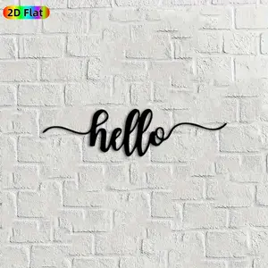 1pc "Hello" Calligraphy Metal Wall Art, Stylish "Hello" Statue Mural, Ideal Gift for New Year, Easter, Home Decor Enthusiasts, Rust-Resistant Metal Wall Decor Wall Sculptures,  Warm Welcome Wall Decor for Wall Art Enthusiasts