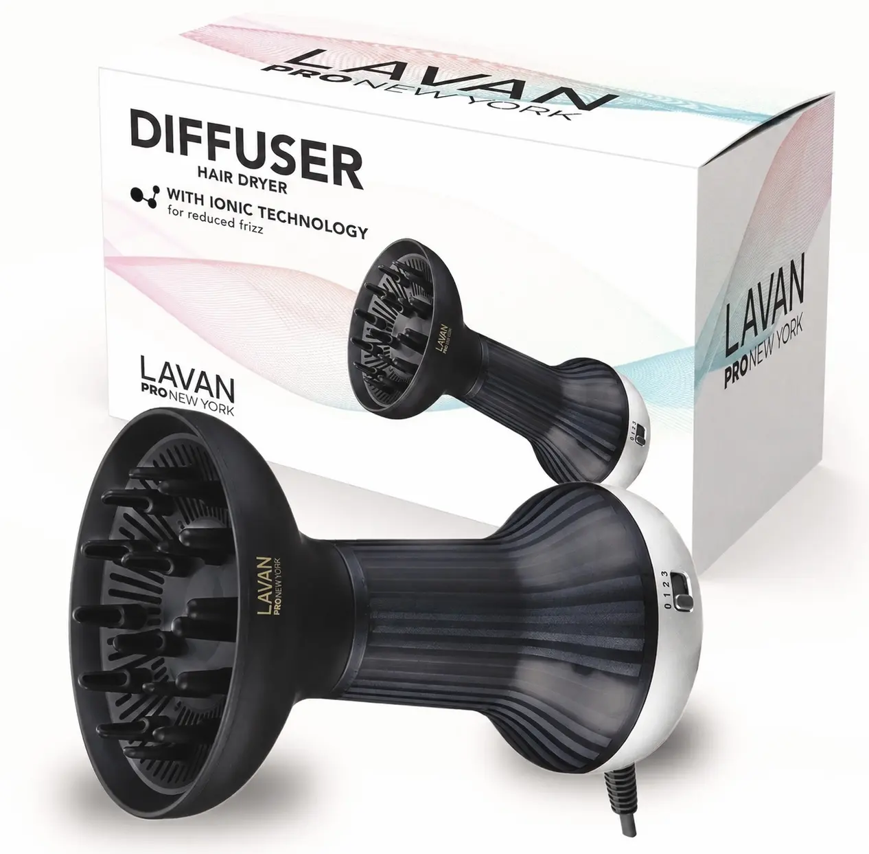 Lavan Pro New York Ionic Hair Diffuser for Curly & Wavy Hair