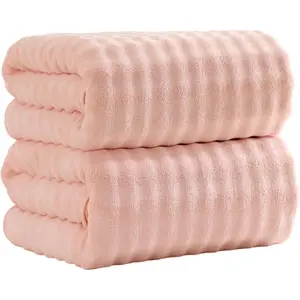 Extra Large 40x80 Inches Bath Sheets Set - 2 Pack Super Soft Absorbent Quick Dry Microfiber Bath Towels for Bathroom, Pink
