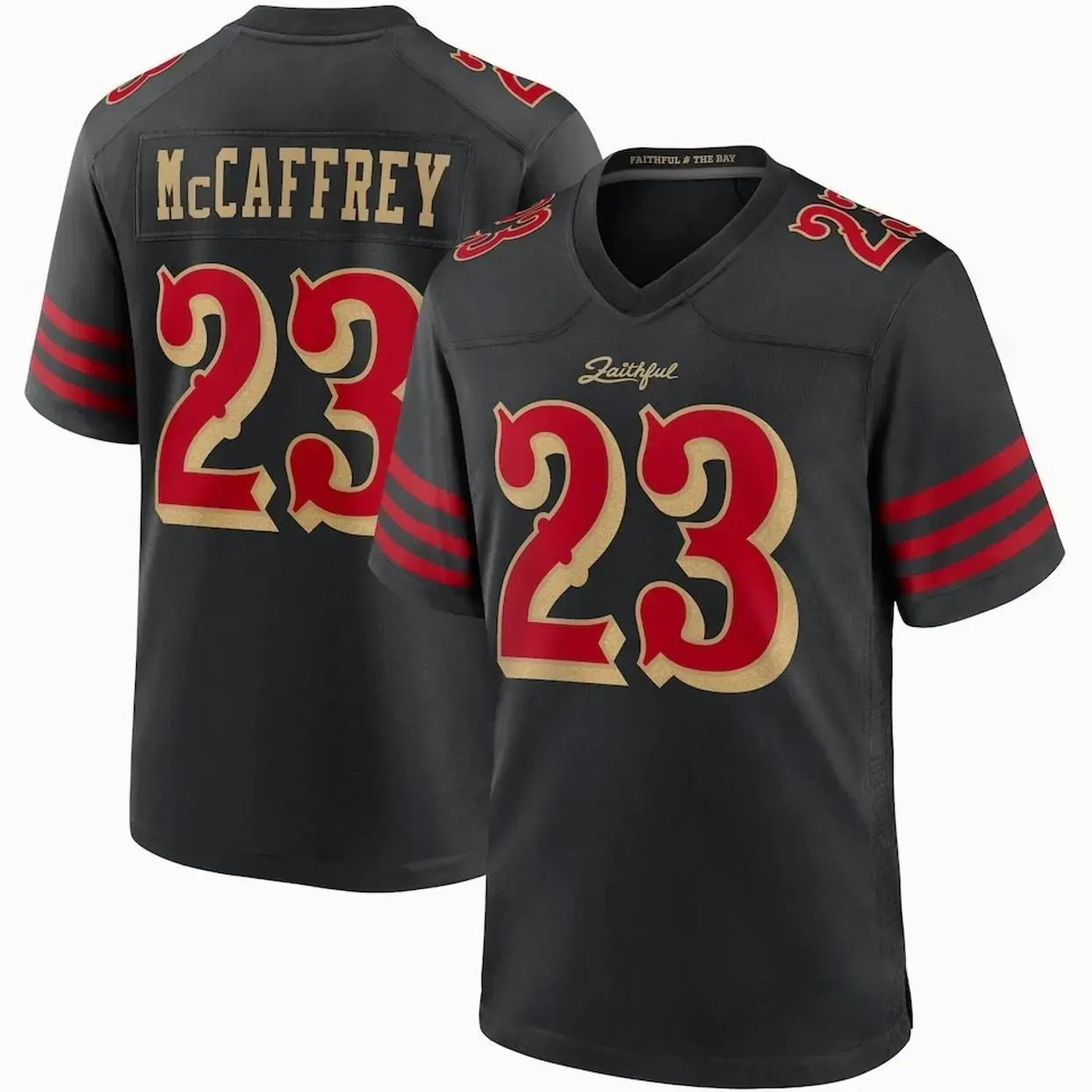 McCaffrey #23 Black Football Jersey Breathable Sports Shirt Fan Collection, Football Jersey Black Game Shirt for Men Women