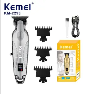 Kemei 2293 Professional Men Hair Beard Trimmer Zero Gapped Cordless Hair Clipper Barber Rechargeable Finish Hair Cutting Machine
