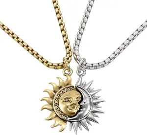 Matching Sun Moon Necklaces for Couples Sun and Moon Matching Pendant Necklaces Valentines BFF Couples Necklace Valentine's Day Gifts for GF BF BFF