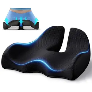 X Large Memory Foam Seat Cushion, Ergonomic Butt Pillow for Office Chair, Gaming Chair and Car Seat, Pressure Relief for Sciatica & Pain Relief for Long Sitting