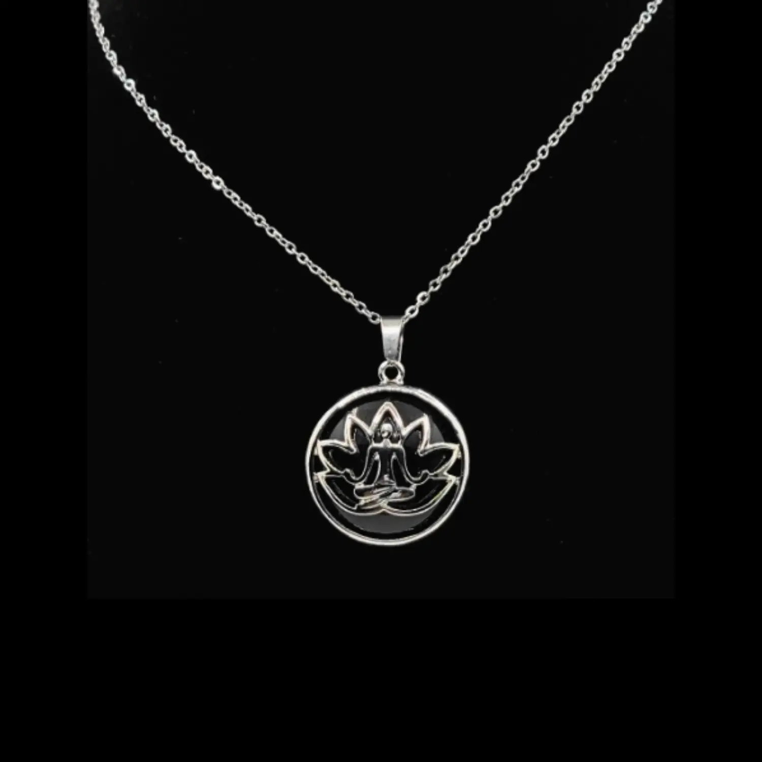 LOTUS FLOWER BLACK OBSIDIAN