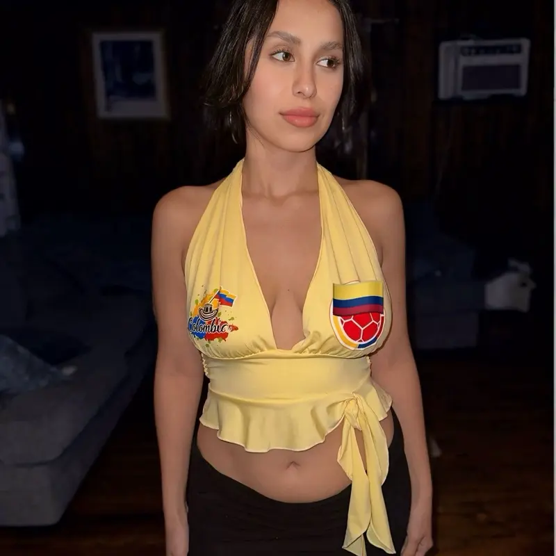 La Colombiana- halter top, Colombia inspired, fútbol, sexy, cute, womenswear