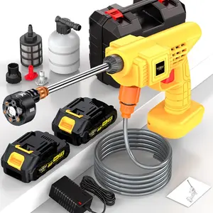 YUNXI Wireless Pressure Cleaning Device, Home Vehicle Washing Water Tool, Compact Pressure Washer, Comes with a Quick Connect Nozzle Hose Attachment, Battery, And Charger. Ideal for Washing Cars, Yards, And Gardens. Perfect Gifts for a Boyfriend Or Father