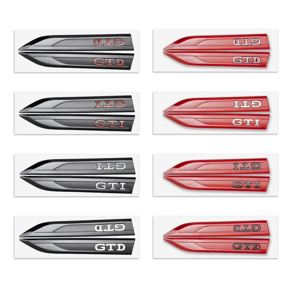 2PCS ABS GTD GTI Badge Car Fender Side Wing Emblem Sticker Car Stickers Car Decals Automotive Decals Auto Accessories For Volkswagen VW Golf 4motion MTM Blue Motion Polo Scirocco CADDY Beetle Passat Touareg Jetta Tiguan Touran TSI TDI R32 MK4