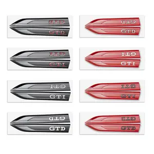 2PCS ABS GTD GTI Badge Car Fender Side Wing Emblem Sticker Car Stickers Auto Accessories For Volkswagen VW Golf 4motion MTM Blue Motion Polo Scirocco CADDY Beetle Passat Touareg Jetta Tiguan Touran TSI TDI R32 MK4