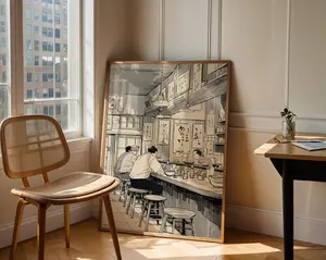 [SALE UP TO 50% + FREE SHIP] Vintage Japanese Ramen Shop Art Print  Manga Style Izakaya Poster  Black and White Anime Wall Decor  Traditional Tavern Illustration