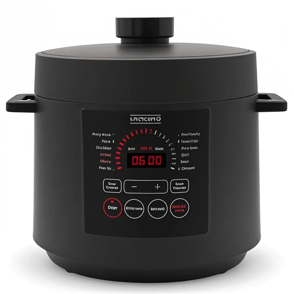 6Qt  Electric Pressure Cooker | 1000W Fast Cooking Rice Cooker with LCD Touch Control, Non-Stick Inner Pot, Keep Warm & Reheat Function - Countertop Kitchen Appliance