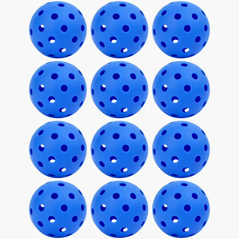 12pcs Orange 40-Hole Outdoor Pickleballs - Low Wind Resistance, Durable & High Visibility for Training and Play