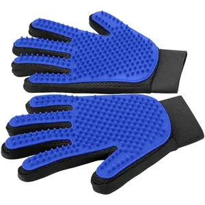 Pet Grooming Gloves - Gentle Hair Removal Brush Gloves - Efficient Pet Hair Removal Gloves - Enhanced Five-Finger Design - 1 Pair, One Size