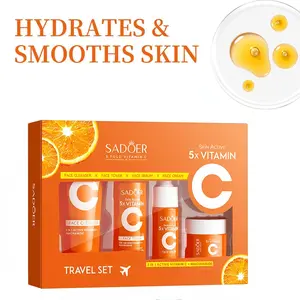 New-Year Sale: Vitamin C Travel Skincare Set— Moisturizing Cleanser, Face Cream & Serum —5X Vitamin C FormulaSpecially formulated for youthful-looking skin, compact and Moisturizers & Daily Skincare Products