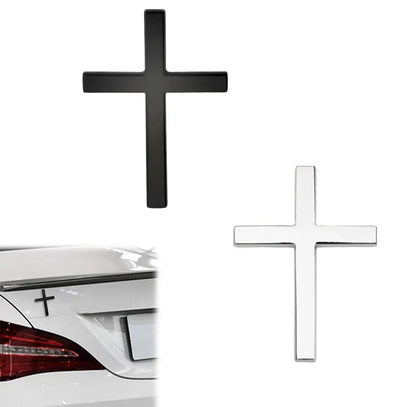 3D Cross Metal Car Sticker Jesus Christian Car Emblem Badge Decal Decoration for Automotive Truck Motorcycle
