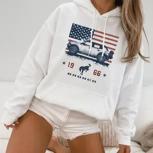 Bronco 1966 US Flag Hoodie, Bronco Sweatshirt, Patriotic Bronco Shirt, Womenswear Menswear