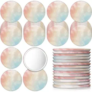30 Pcs Small Round Mirrors Bulk Party Favors 2.75 Inch Pastel Compact Mirror Gifts for Women Birthday Office Gifts Portable Purse Mirrors Games Prizes