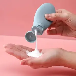 Travel subpackage Bottle pouring Color blow molding empty bottle Soft plastic 60ml lotion travel subpackage Refillable Design