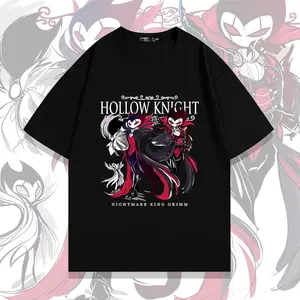 Hollow Knight Nightmare King Grimm Dual Form T-Shirt | Oversized Heavyweight Cotton Unisex Streetwear, Gothic Dark Fantasy Game Art Design, Father's Day Gift for Indie Game Fans