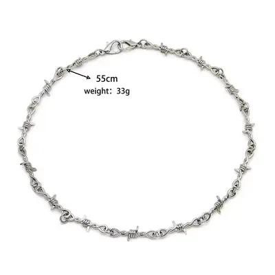 Gld Barbed Wire Necklace TikTok Shop