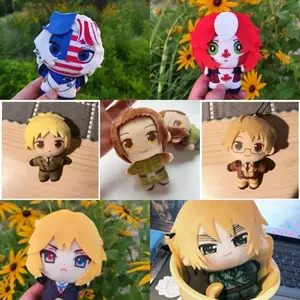 10cm Anime APH Axis Powers Plush Toys Soft Stuffed Hetalia Arthur Kirkland Alfred F Jones Pendant Dolls For Kid Birthday Gift