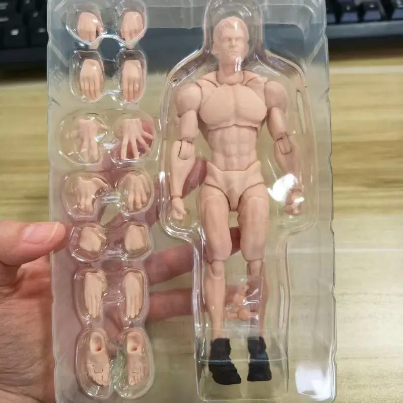 Wind Toys 1/12 Scale Super Flexible Joint Male Muscle Strong Body Action Figure with Head Sculpt 16cm Doll Model in Stock