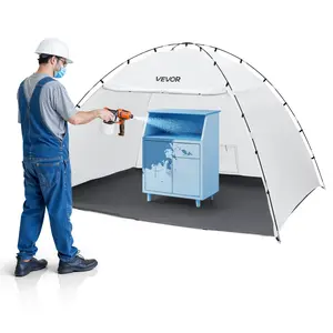 【FathersDayGift】 VEVOR Portable Paint Booth Tent, 115.35 x 90.55 x 74 inch Painting Tent Station, Spray Shelter with Built-in Floor & Mesh Screen, Large Space, Oxford Spray Painting Tents for Cupboard, Chairs, Tables