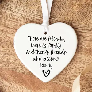 1pc, Ceramic Products, Friends Who Are Family Keepsake, Gift For Bestie, Gift For Life Long Friend, Best Friend Gifts, Family Friend Quote Gift, Friendship Gift