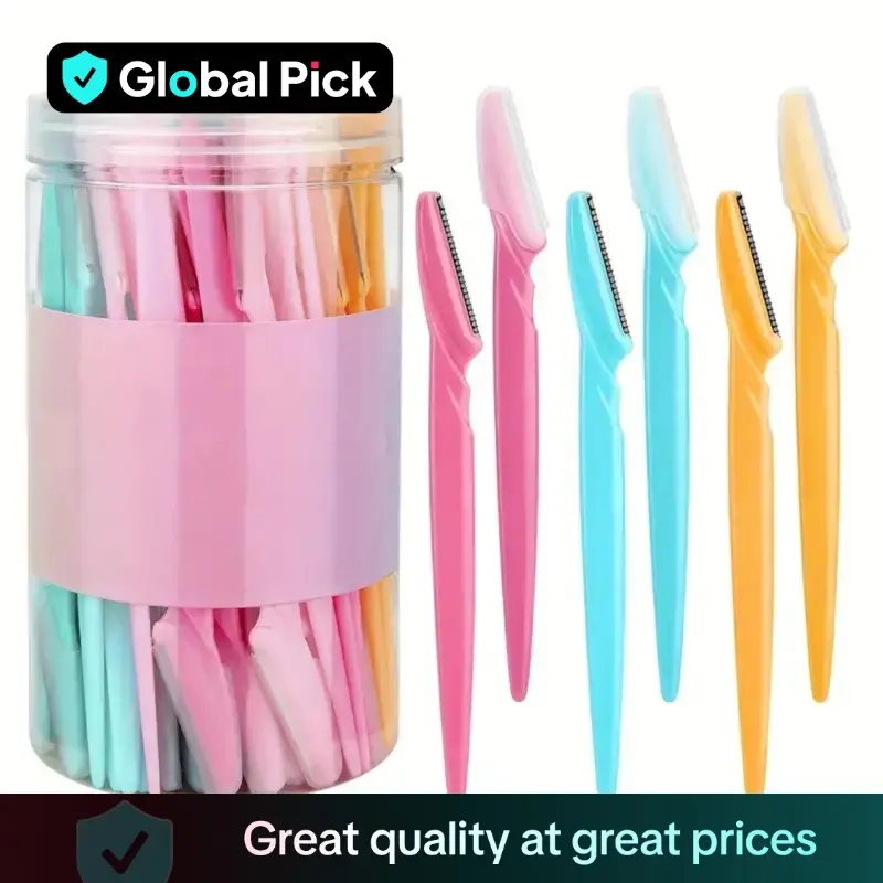 Eyebrow Razor Set, 15pcs/set Stainless Steel Eyebrow Shaping Tool with Safety Cover, Facial Hair Trimmers, Eyebrow Trimmers, Facial Hair Removal Tool