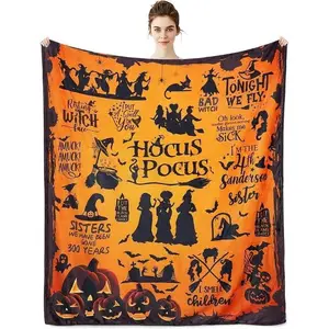SPXUBZ Movie Witch Blanket Halloween Throw Blankets for Women Witch Flannel Fleece Blankets for Couch Sofa Bed Bedroom Chair Decor Halloween Decorations Blanket Young Adults Men Women Boy Girl Gift