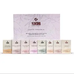 Yuvora 5 OZ Pack of 8 Pcs Women Natural Handmade Body Soaps Floral Radiance Long lasting Luxurious Scents