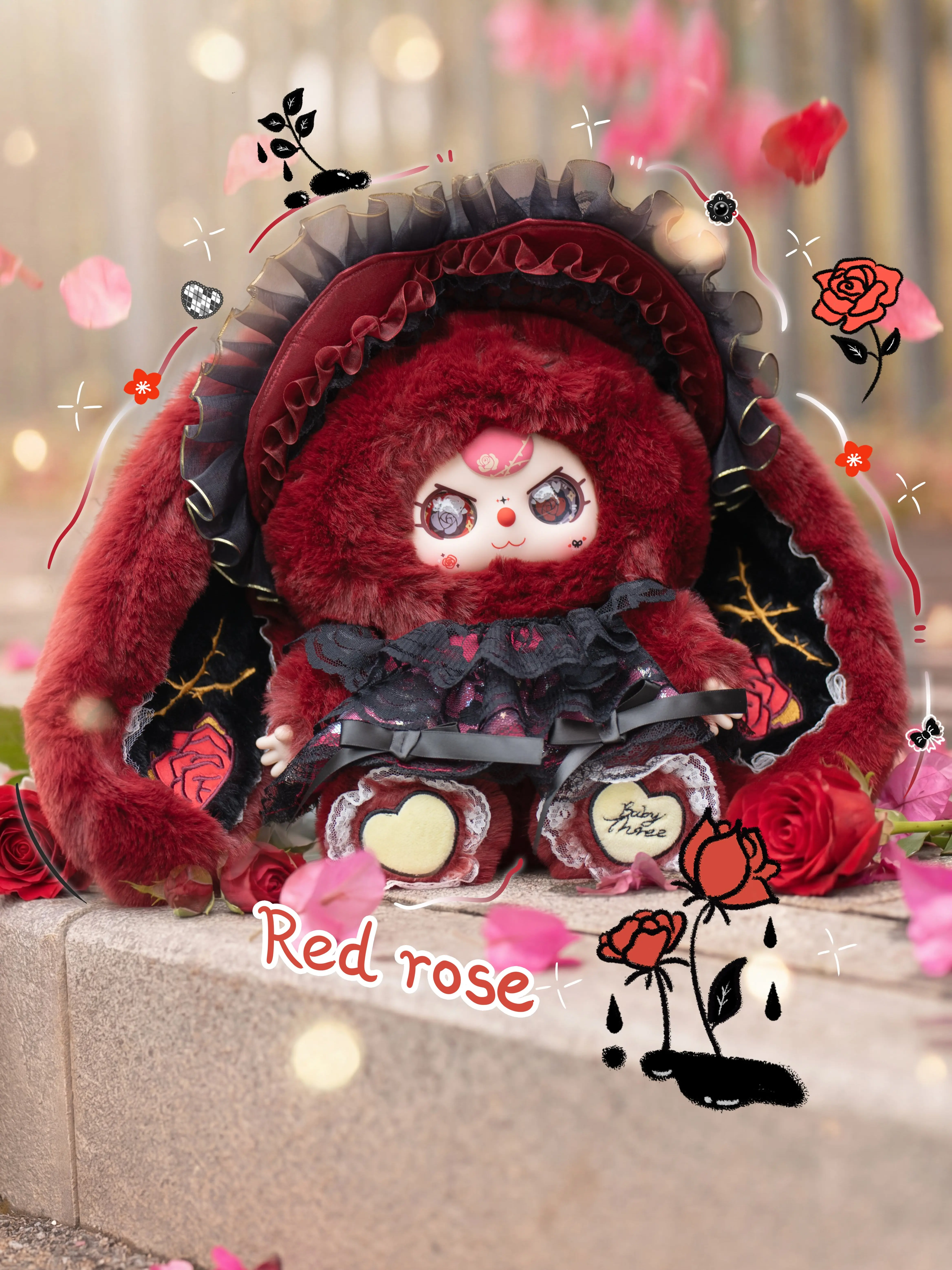 Babythreeアリスシークレット400％黒 Baby Three 400% Big Plush Animal Series Blind Box V2（Babythree