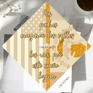 Mexican American Mexico USA Flag Hispanic Latino Digital Design Graduation Cap Topper Caps