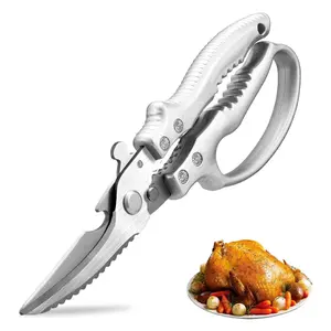 Heavy Duty Kitchen Scissors, Poultry Shears for Meat, Chicken, Bone, Turkey, Fish. Multi-Purpose Kitchen Shears With Anti-Slip Handle, Spring Loaded, Dishwasher Safe