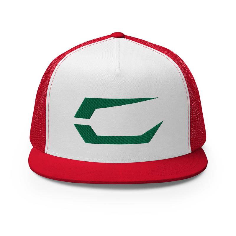 RIVEMEG Ash Ketchum Cosplay Alternate Universe Trucker Hat Flat Bill High Crown Adjustable Cap - Adult Size
