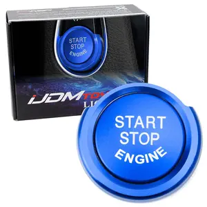 iJDMTOY Set of Anodized Blue Aluminum Keyless Engine Push Start Button w/Surrounding Ring Trim For BMW 2 3 4 Series X1 (F22 F30 F32 F34 F48)