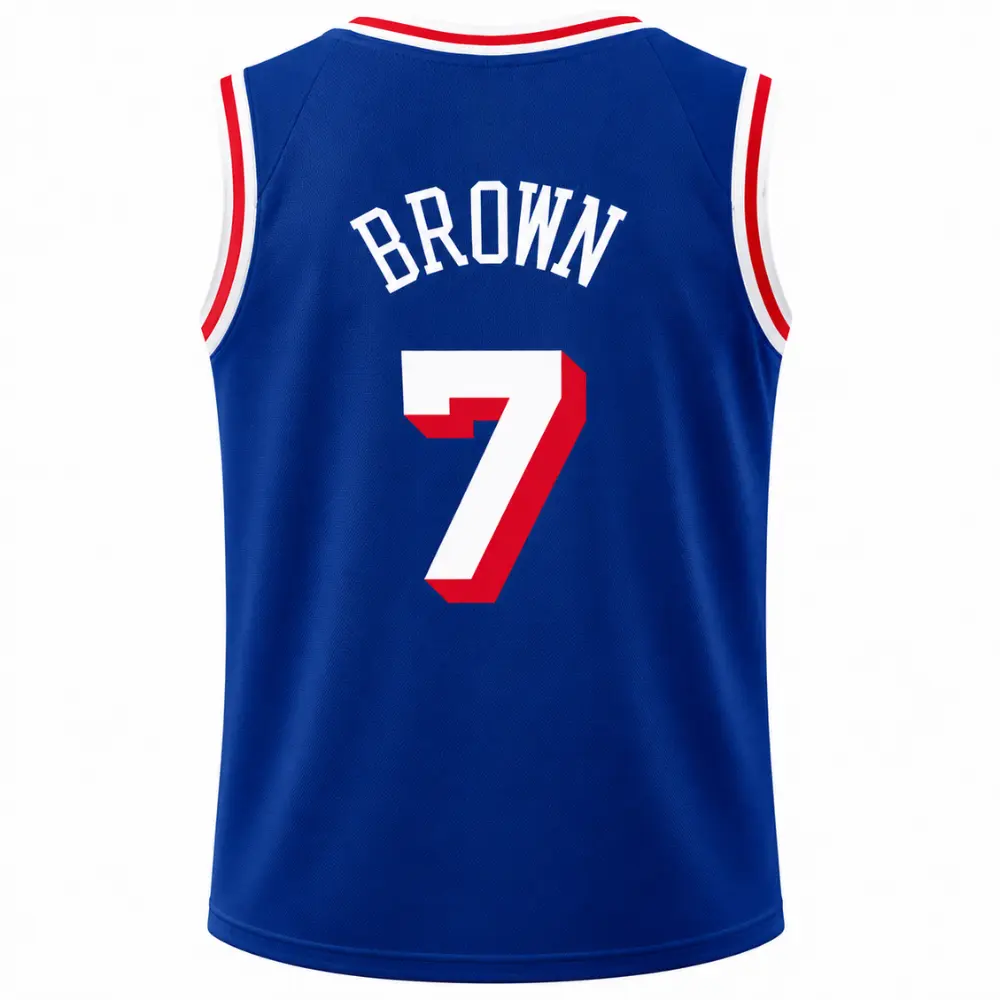 Classic Blue Basketball Jersey #7, Vintage Style Sleeveless Sports Shirt, Game Day Fan Top for Men Women