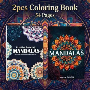 2pcs Adult Coloring Books - Beginner-Friendly Mandala Themes, Vivid Designs on High-Quality Thick Paper, Spiral Bound A4 Size for Therapeutic Leisure and Mindfulness, Perfect Gift for Men & Women - Ideal for Christmas, Ramadan, Valentine's Day & New Year