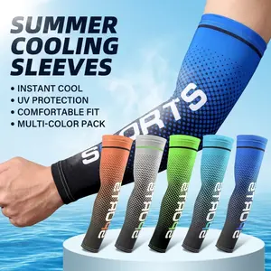 3/6 Pairs UV Protection Arm Sleeves, Cooling Compression Sun Sleeves, Non-Slip Quick-Dry Arm Covers for Outdoor Sports & Cycling