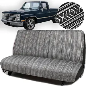 Baja Saddle Blanket Car Accessories, Washable Breathable Car Seat Covers, Universal Interior Bench Seats For Ford, Chevrolet, Dodge,  and Full Size Pickup Trucks ( Red Strip)