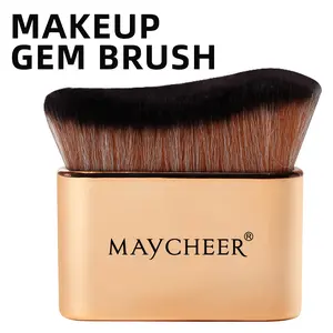 MAYCHEER Dual-Use Kabuki Brush, Multi-Functional Makeup Brush for Foundation, Powder & Self-Tanning, Ideal for Face, Neck, Body & Legs (Pink Gold)