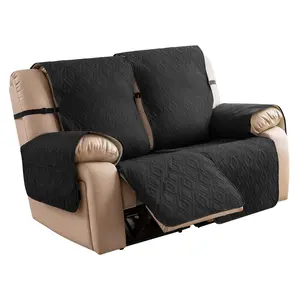 Waterproof Reversible Loveseat Recliner Chair Cover,Non Slip Reclining Couch Covers for 2 Seats,Stretch Loveseat Lounge Couch Cover Furniture Protector for home living room office