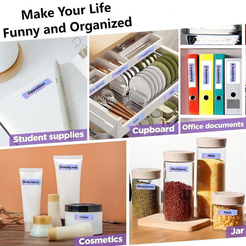 D30 Label Maker Tape, Laser Silver Thermal Paper, Pre-Cut Self-Adhesive Labels, Size 12x40mm, Ideal for Office Home Classroom Use, Office Supplies