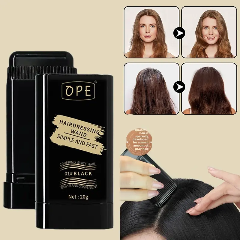 20g quick hair dye stick - root touch up, permanent coverage, long-lasting effect, portable applicator brush design, touch up the color at home